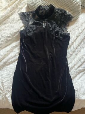 Size 12 White House black market lace and velvet dress